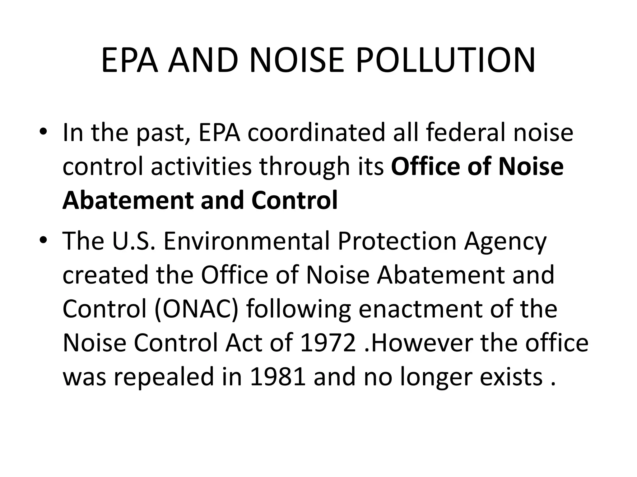 Environmental protection agency and IndiA,NOISE | PPTX
