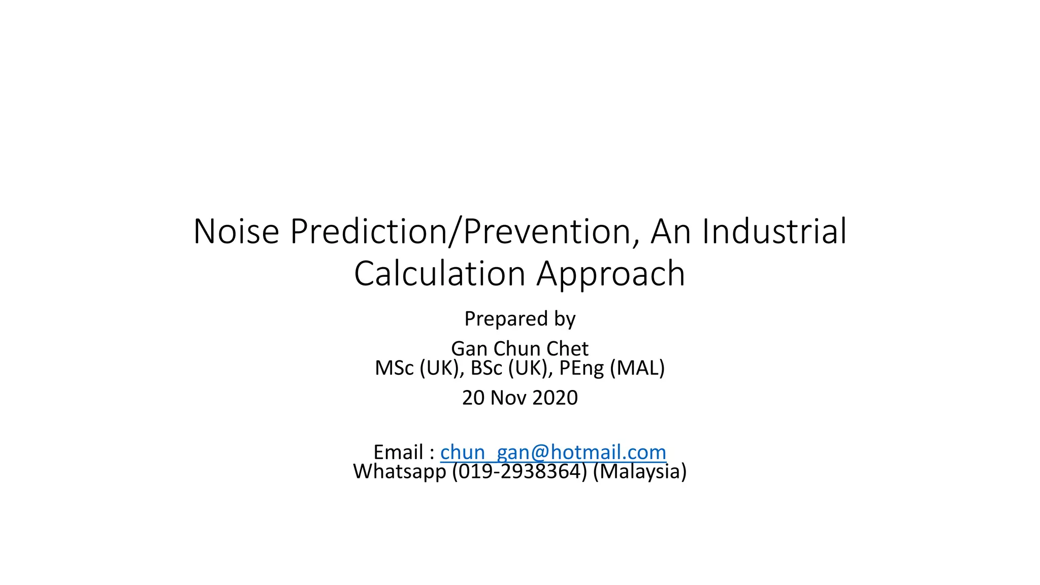 Noise Prediction_Prevention An industrial Calculation Approach Ir
