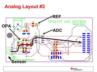Analog Layout #2

                   REF

OPA
                   ADC




      Sensor
 