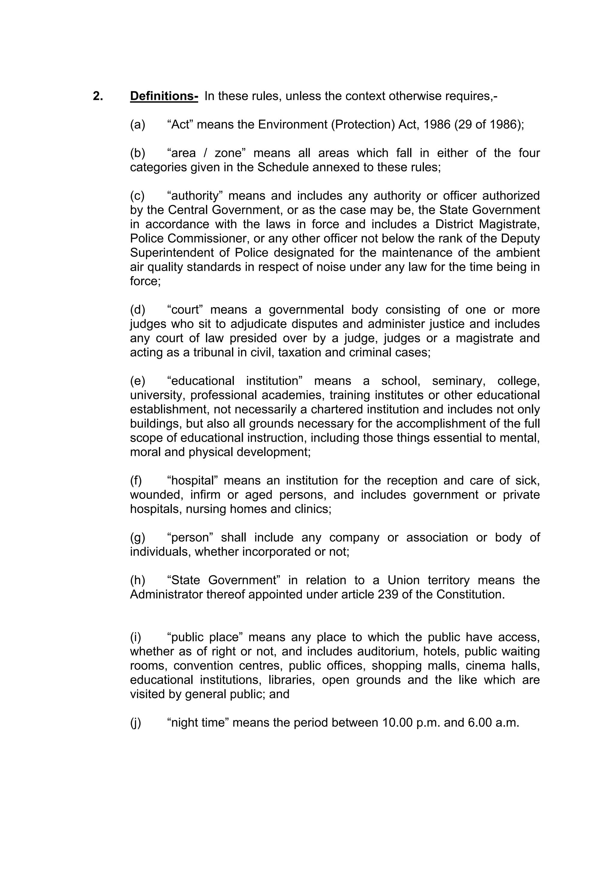 THE NOISE POLLUTION (REGULATION AND CONTROL) RULES, 2000, India | PDF