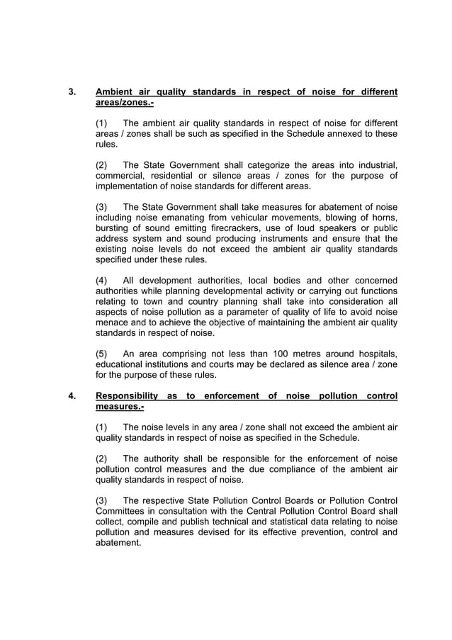 THE NOISE POLLUTION (REGULATION AND CONTROL) RULES, 2000, India | PDF
