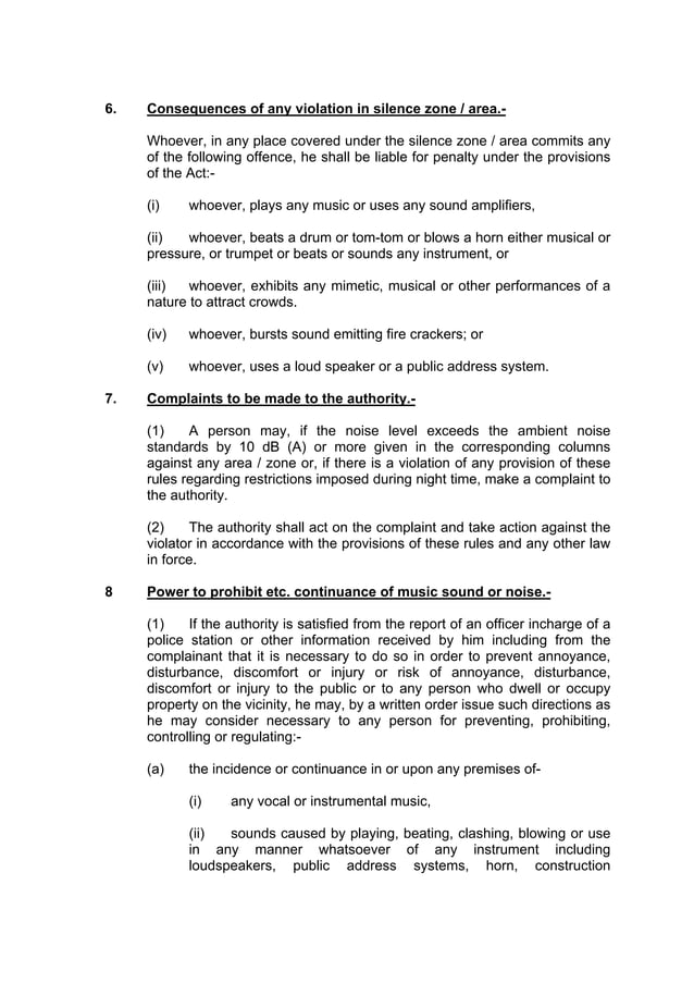 THE NOISE POLLUTION (REGULATION AND CONTROL) RULES, 2000, India | PDF