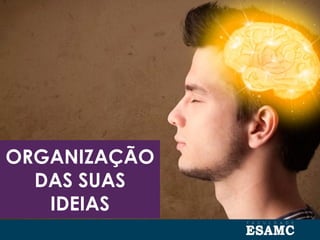 ORGANIZAÇÃO
DAS SUAS
IDEIAS
 