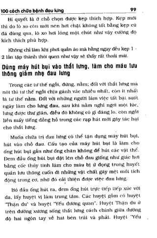 100 CÁCH CHỮA  BỆNH ĐAU LƯNG