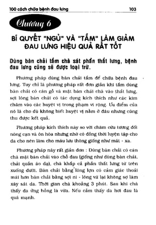 100 CÁCH CHỮA  BỆNH ĐAU LƯNG