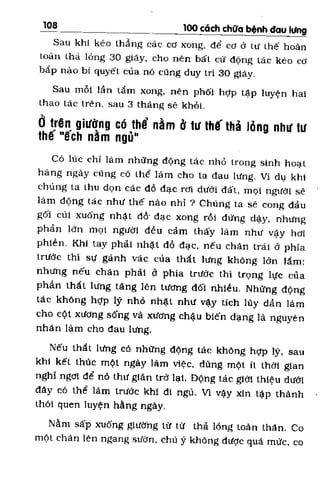 100 CÁCH CHỮA  BỆNH ĐAU LƯNG