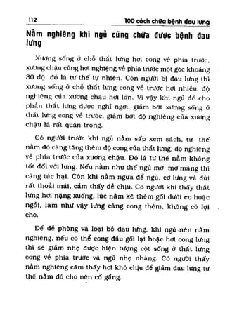 100 CÁCH CHỮA  BỆNH ĐAU LƯNG