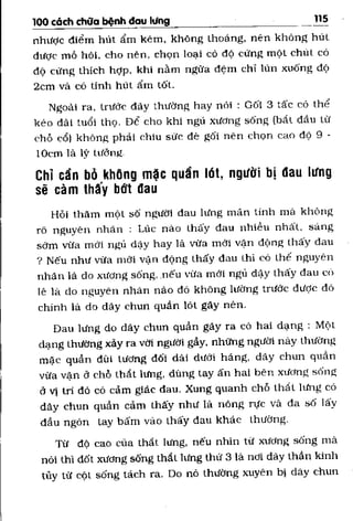 100 CÁCH CHỮA  BỆNH ĐAU LƯNG
