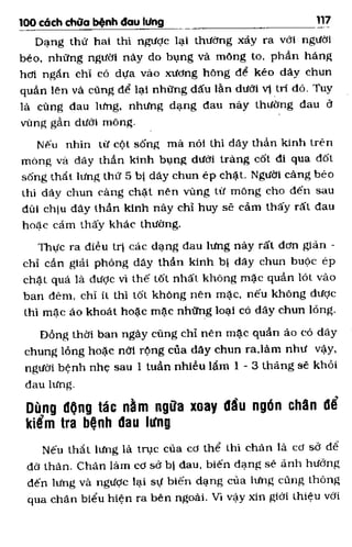100 CÁCH CHỮA  BỆNH ĐAU LƯNG