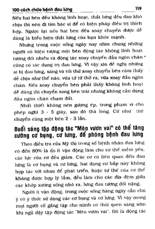 100 CÁCH CHỮA  BỆNH ĐAU LƯNG