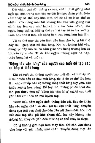 100 CÁCH CHỮA  BỆNH ĐAU LƯNG