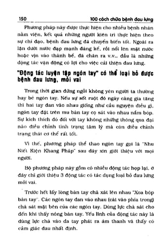 100 CÁCH CHỮA  BỆNH ĐAU LƯNG