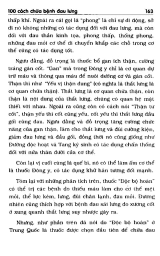 100 CÁCH CHỮA  BỆNH ĐAU LƯNG