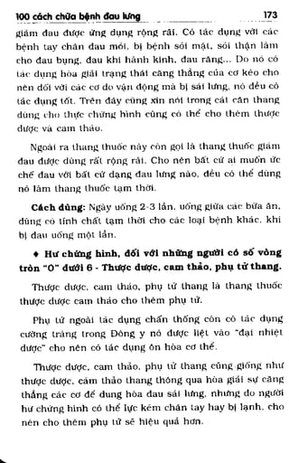 100 CÁCH CHỮA  BỆNH ĐAU LƯNG