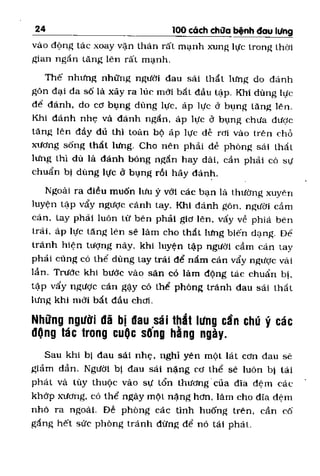 100 CÁCH CHỮA  BỆNH ĐAU LƯNG