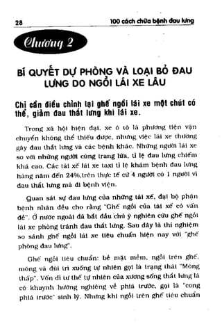 100 CÁCH CHỮA  BỆNH ĐAU LƯNG