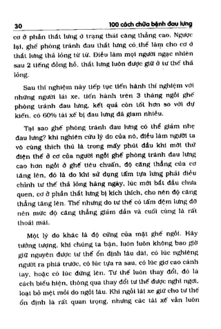100 CÁCH CHỮA  BỆNH ĐAU LƯNG