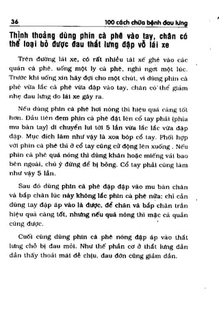 100 CÁCH CHỮA  BỆNH ĐAU LƯNG