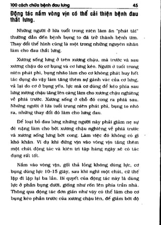 100 CÁCH CHỮA  BỆNH ĐAU LƯNG