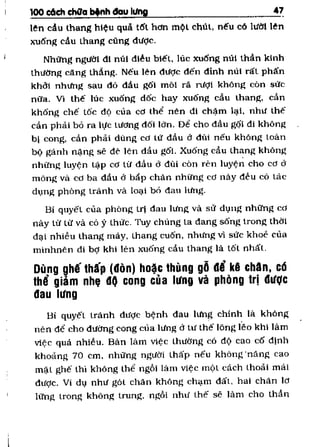 100 CÁCH CHỮA  BỆNH ĐAU LƯNG