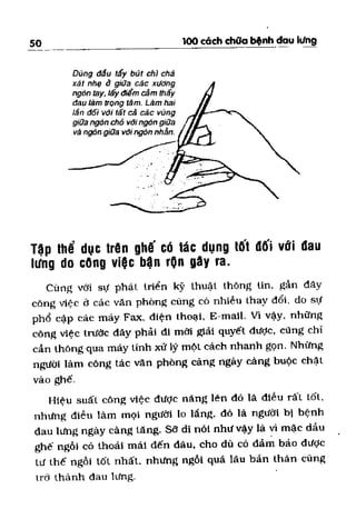 100 CÁCH CHỮA  BỆNH ĐAU LƯNG