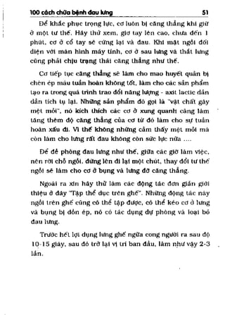 100 CÁCH CHỮA  BỆNH ĐAU LƯNG