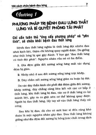100 CÁCH CHỮA  BỆNH ĐAU LƯNG
