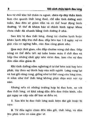 100 CÁCH CHỮA  BỆNH ĐAU LƯNG