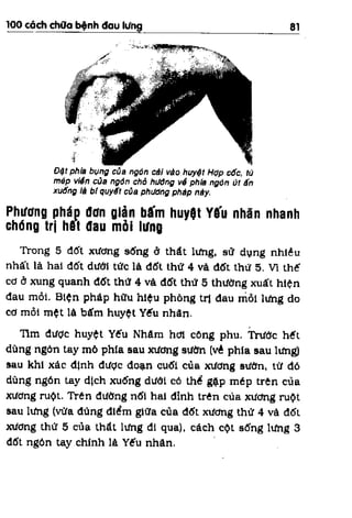 100 CÁCH CHỮA  BỆNH ĐAU LƯNG