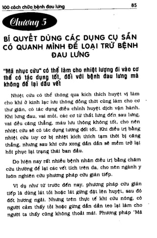 100 CÁCH CHỮA  BỆNH ĐAU LƯNG