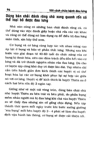 100 CÁCH CHỮA  BỆNH ĐAU LƯNG