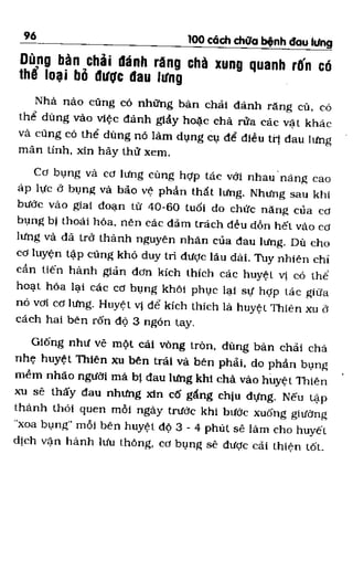 100 CÁCH CHỮA  BỆNH ĐAU LƯNG