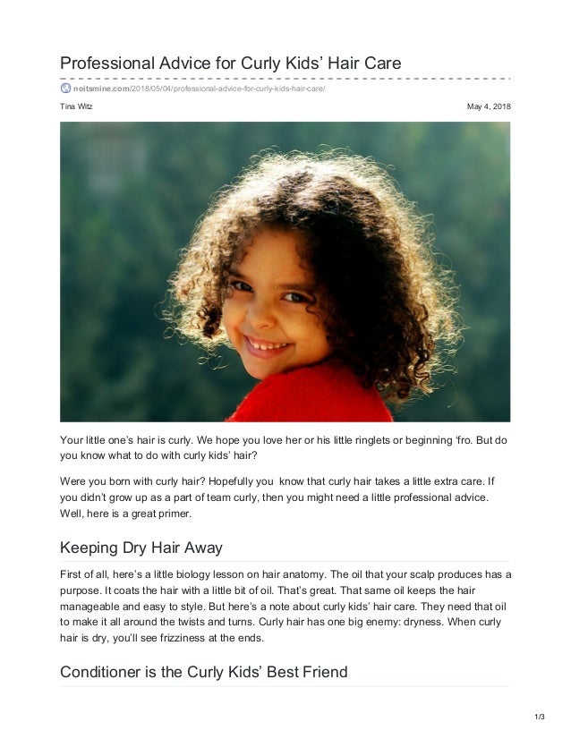 Professional Advice For Curly Kids Hair Care