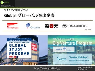 /
GOOD FIND
http://www.goodfind.jp/ SLOGAN Inc.
åI`
Global`ХMI
and more
 