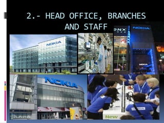 2.- HEAD OFFICE, BRANCHES
AND STAFF
 
