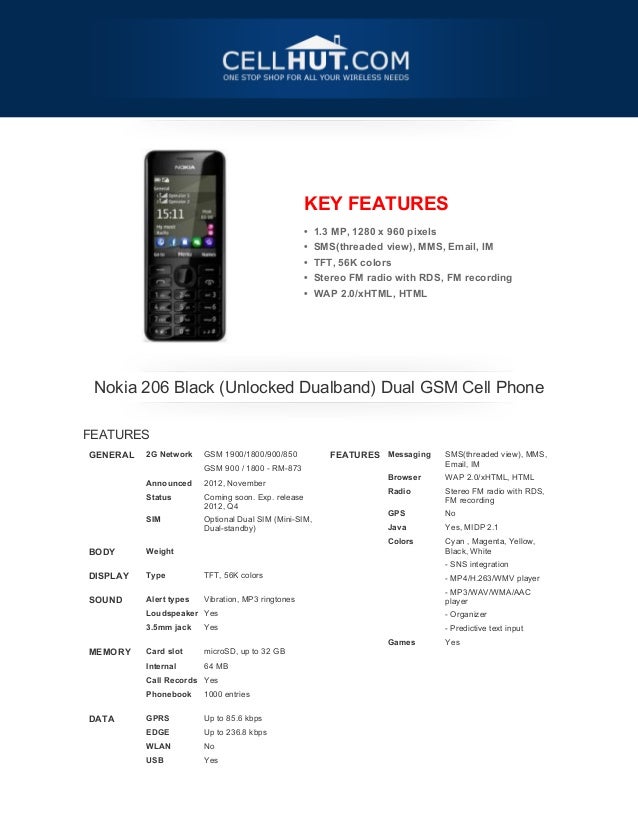 Nokia 6 Black Unlocked Dualband Dual Gsm Cell Phone Brochure 338