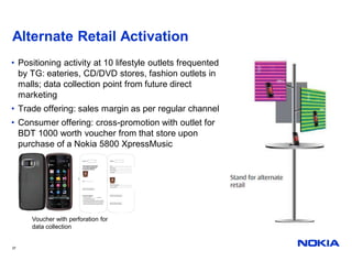 Alternate Retail Activation
• Positioning activity at 10 lifestyle outlets frequented
  by TG: eateries, CD/DVD stores, fa...
