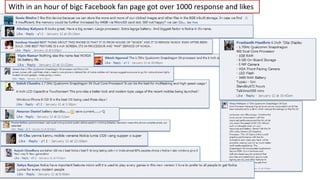 With in an hour of bigc Facebook fan page got over 1000 response and likes
 