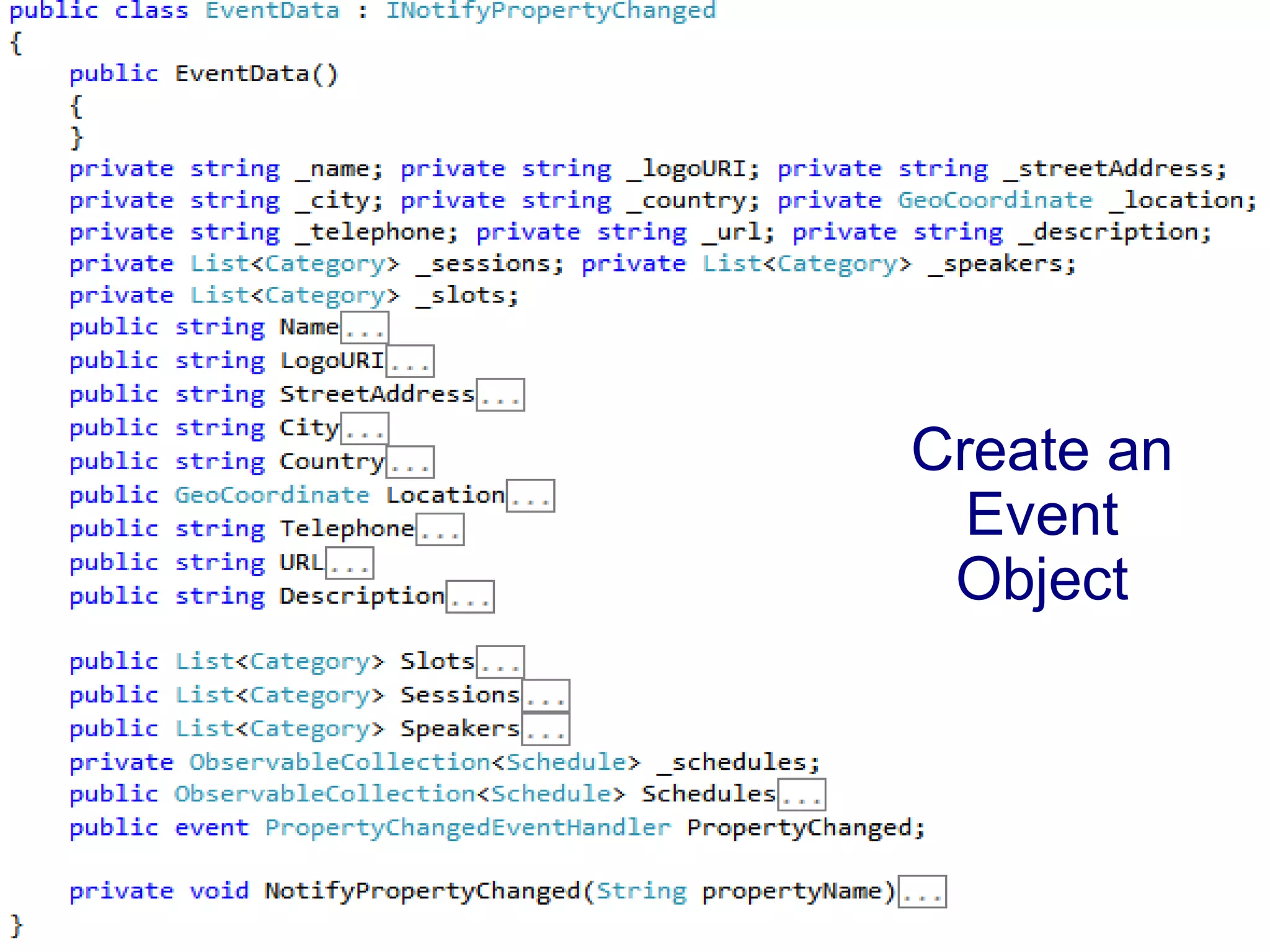 Create an
  Event
 Object
 