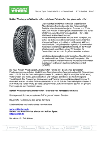 im | Reifentest Express“ der Nokian Allwetterreifen „Auto Weatherproof Testsieger ist PDF