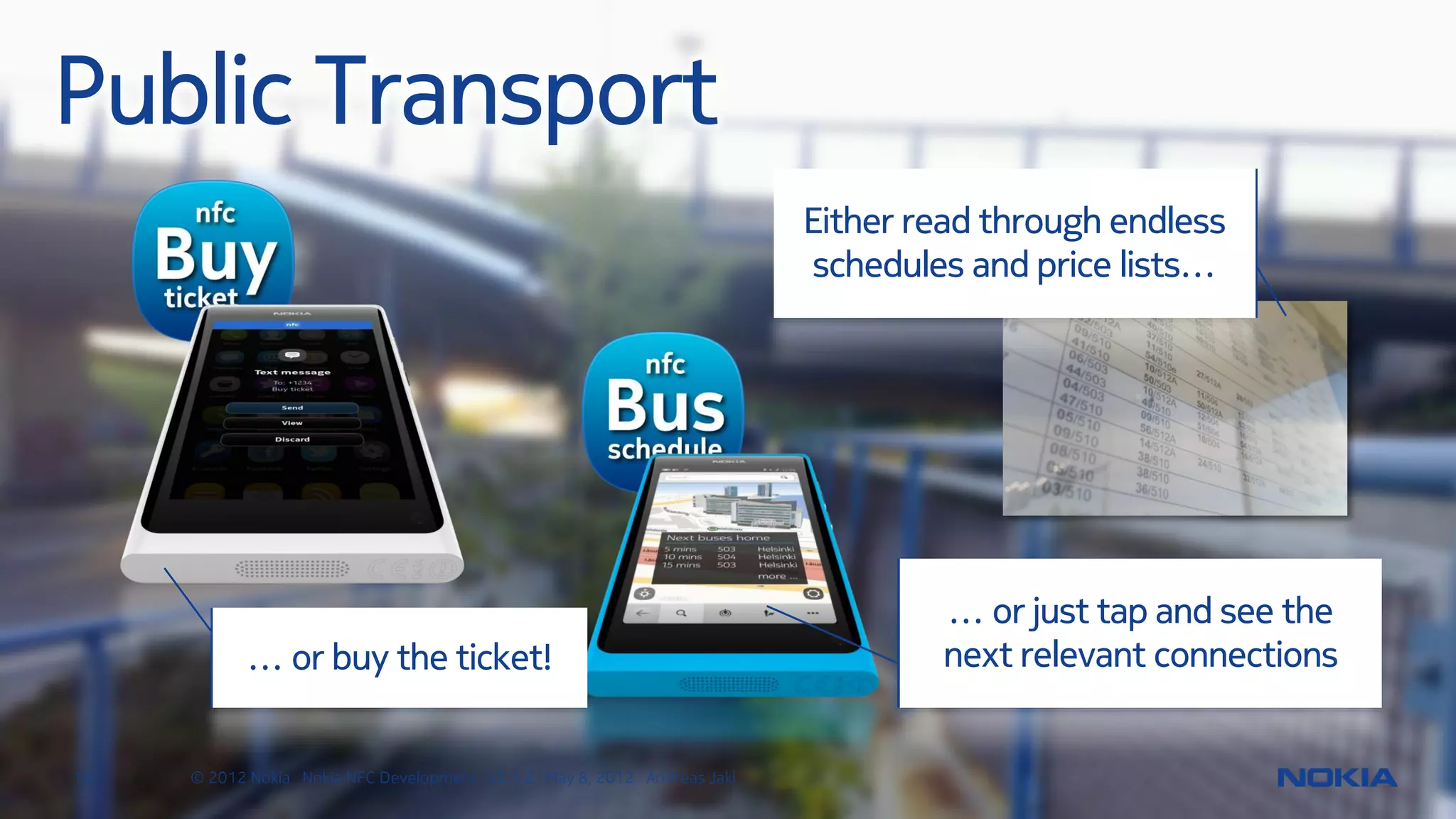 Refresh your Qt Knowledge
• The following tutorials require basic C++ & Qt skills
• Need more?




15     © 2012 Nokia Nokia NFC Development with Qt v2.2.0 November 5, 2012 Andreas Jakl
 