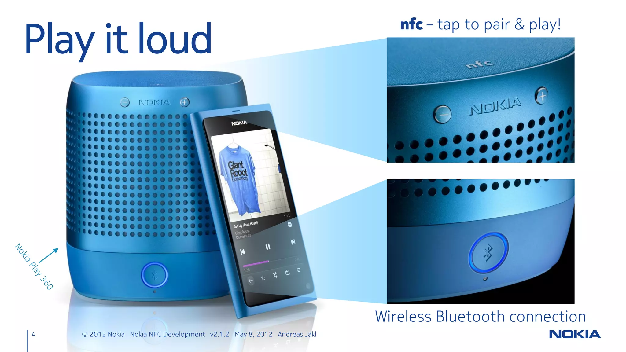 NFC Developer Offering
             Tools                                                          Channel
             Qt Development
             Qt SDK 1.2
             Qt Mobility 1.2                                                          Nokia Store
             Symbian Development
                                                                                      NFC Collection
             Symbian Belle SDK

             Java ME development
             Nokia 6212 Classic NFC SDK or
             Symbian Belle SDK




4   © 2012 Nokia Nokia NFC Development with Qt v2.2.0 November 5, 2012 Andreas Jakl
 
