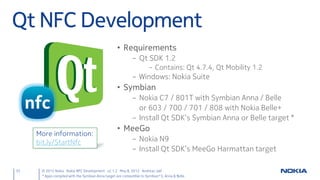 NFC Development with Qt - v2.2.0 (5. November 2012) Slide 35