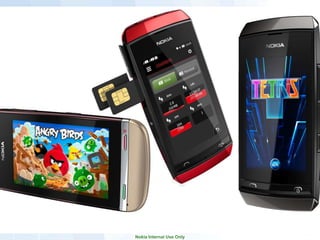 10   Company Confidential   © 2011 Nokia   Filename.pptx v. 0.1 2011-03-31 Author [Edit via Insert > Header & Footer]

                                                           Nokia Internal Use Only
 