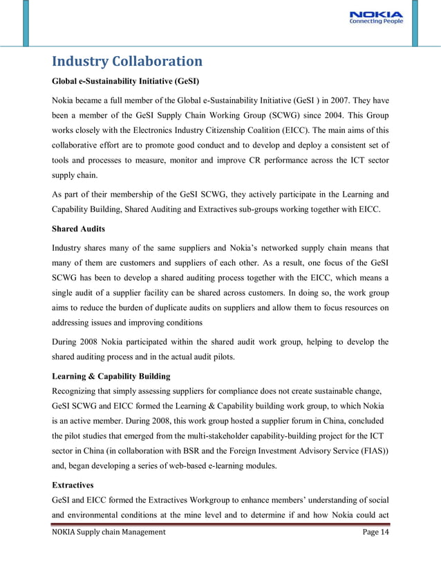Nokia Supply Chain Management PDF