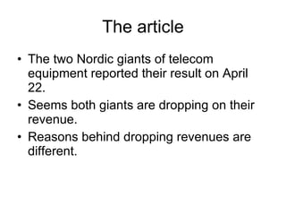 Nokia vs ericsson vs apple | PPT