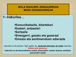 Esatari Jendaurreko irakurketa | PPT