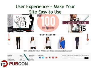 User Experience = Make Your
Site Easy to Use
 