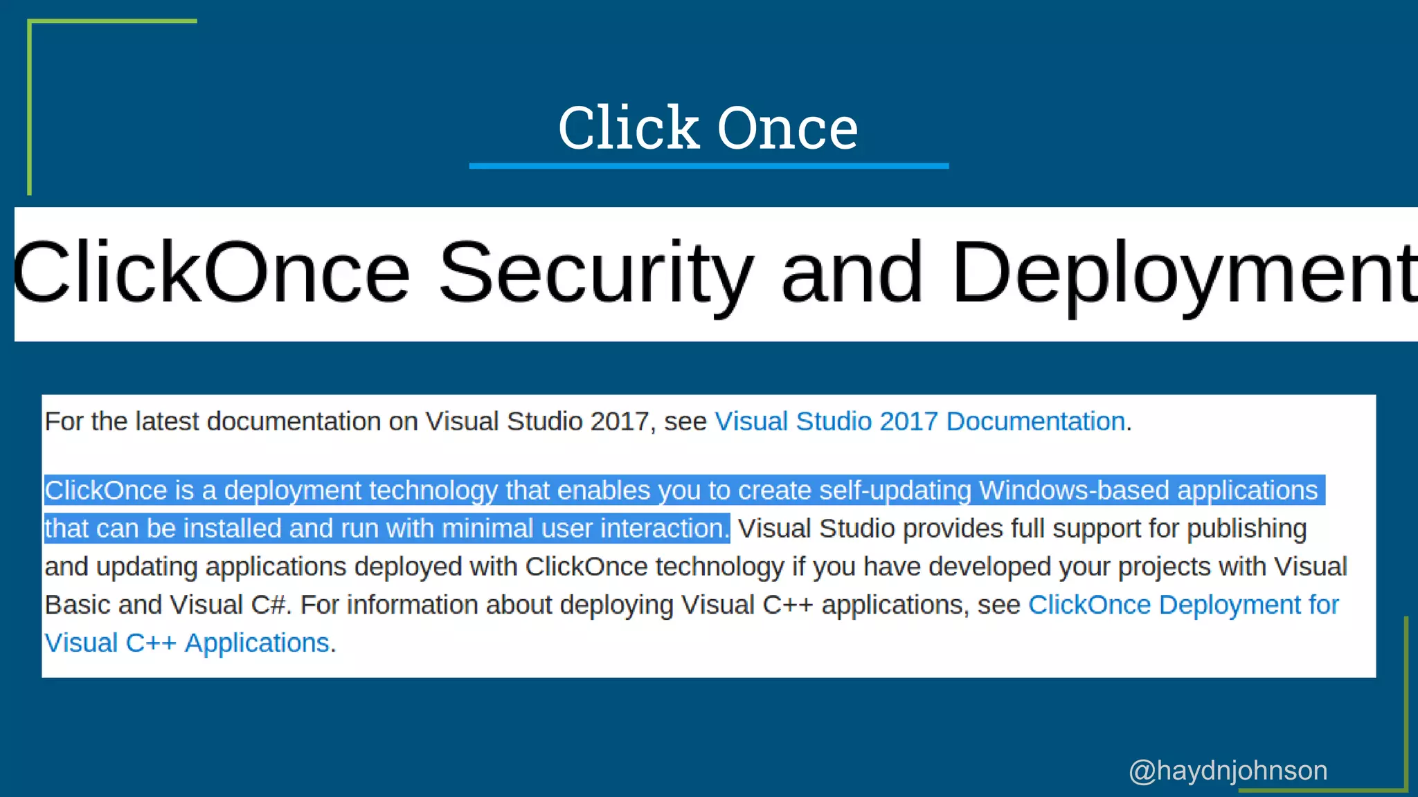 @haydnjohnson
Click Once
 