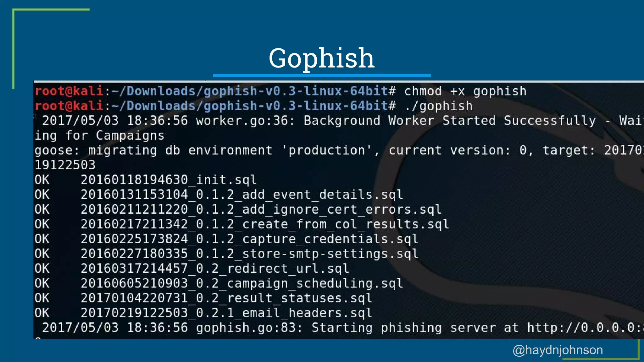 @haydnjohnson
Gophish
 